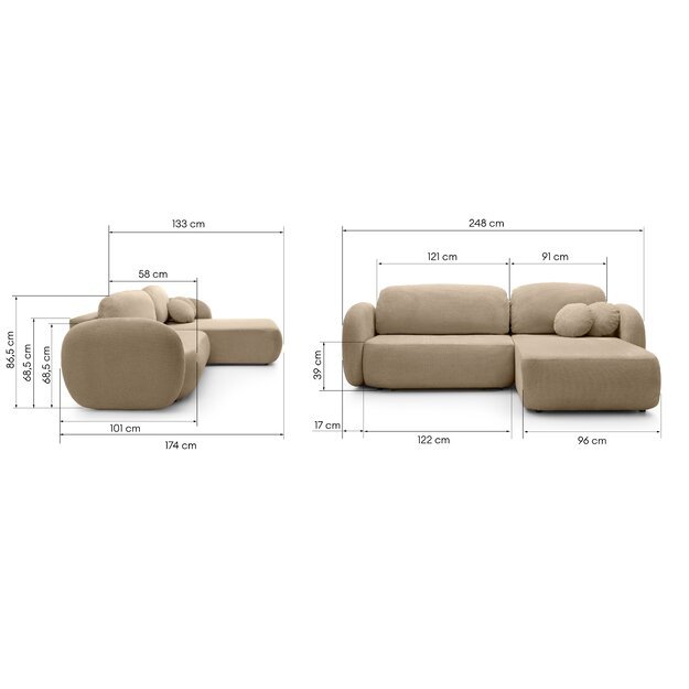 BELVIO | kampinė sofa