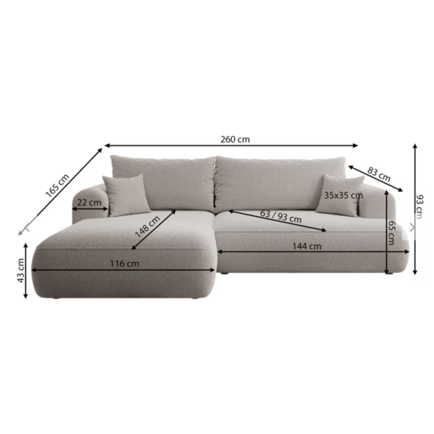 RELINO | kampinė sofa