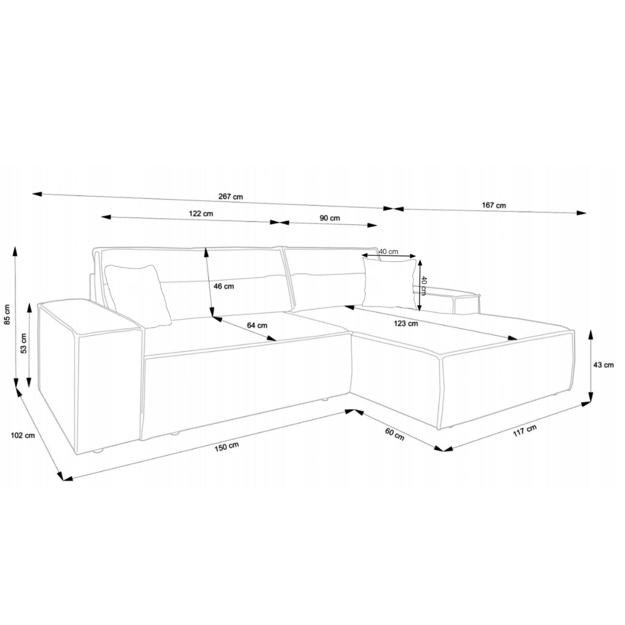 VARELLA | kampinė sofa