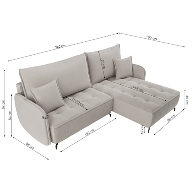 NELVORA | kampinė sofa