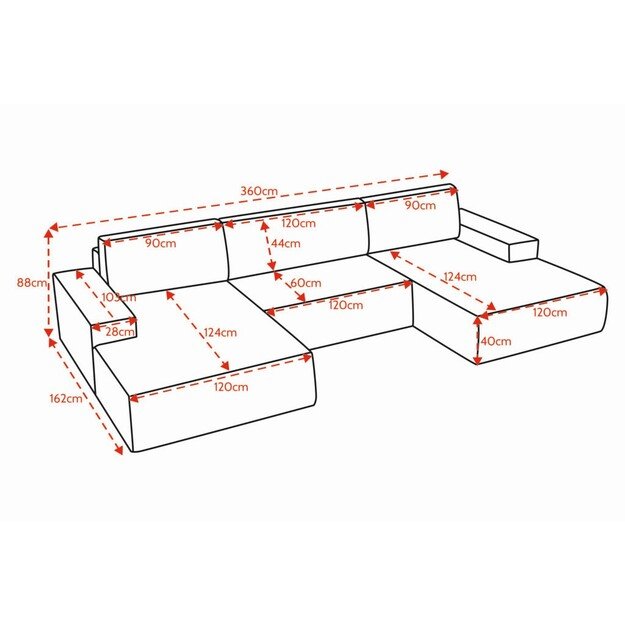 MONTE | kampinė sofa